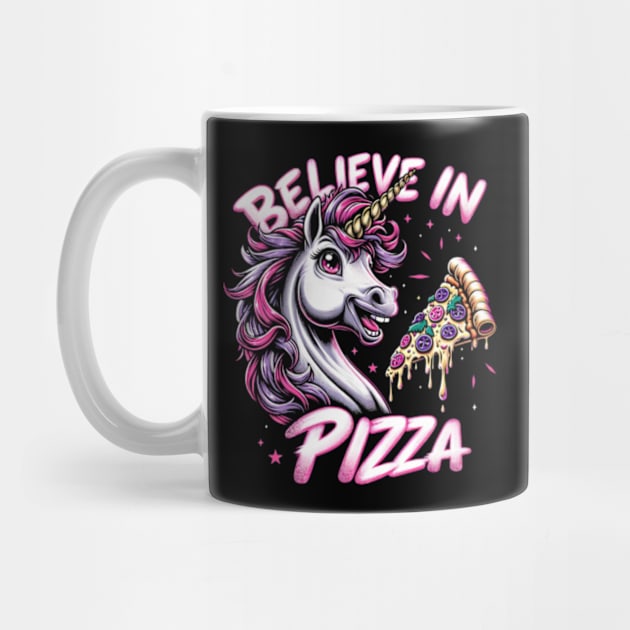 Believe in Pizza - Unicorn by Neon Galaxia